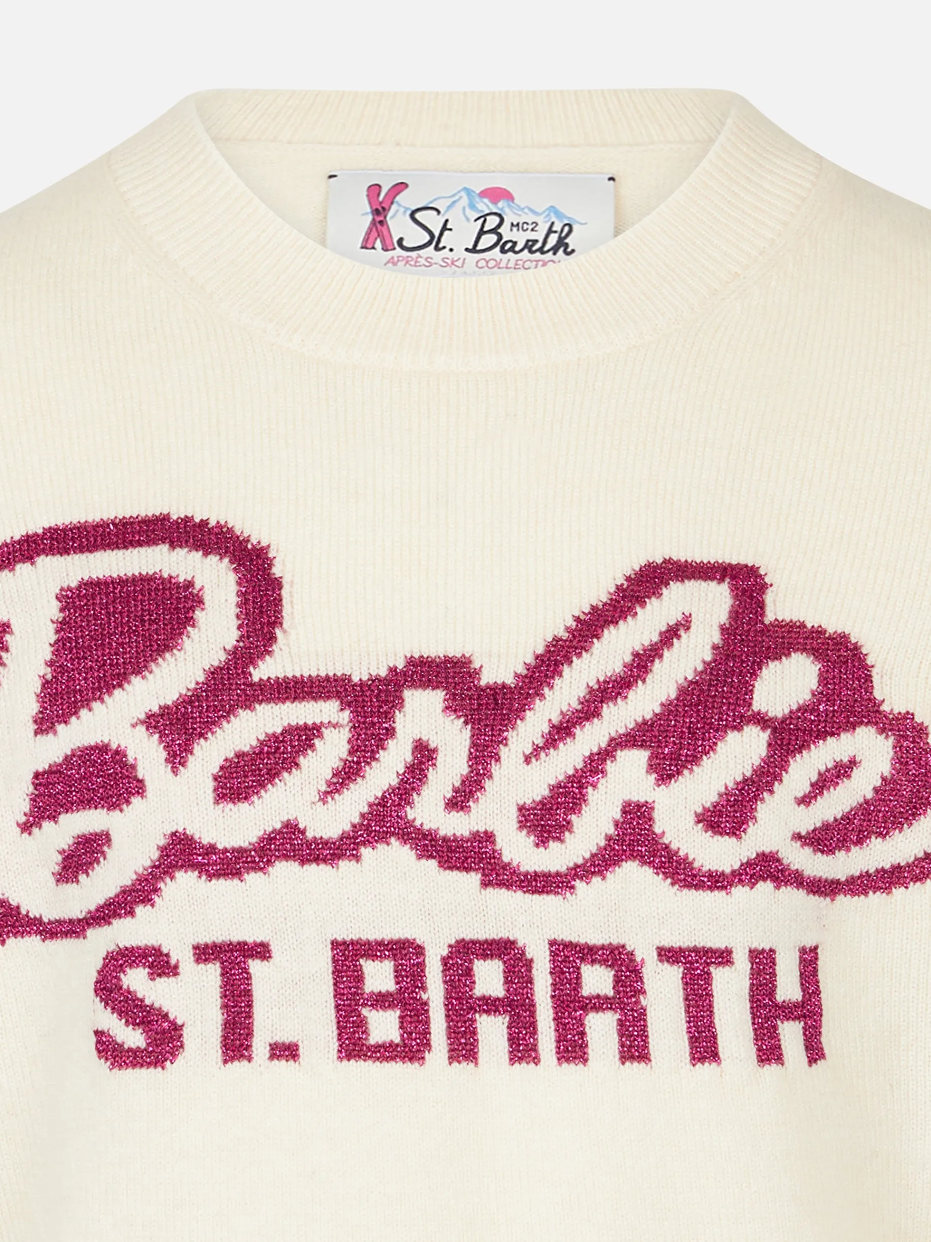 Weißer Pullover für Mädchen mit Rundhalsausschnitt und Barbie-Aufdruck | BARBIE-SONDEREDITION