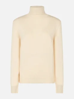 Weißer Rollkragenpullover für Damen Moody