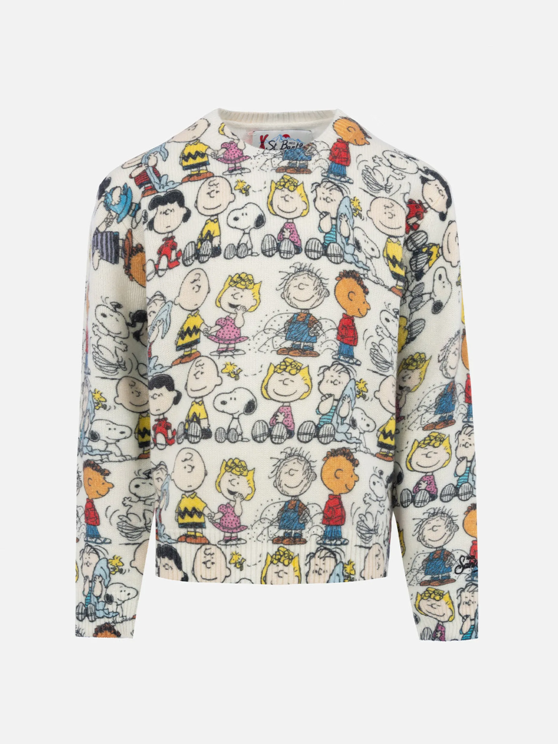 Weißer Rundhalspullover für Jungen Douglas mit Peanuts-Team-Print | SNOOPY PEANUTS SPECIAL EDITION