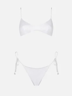 Weißer Triangel-Bikini für Damen