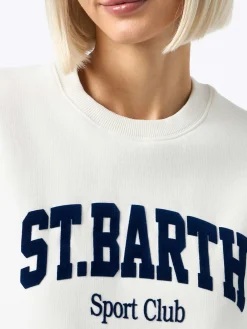 Weißes Damen-Sweatshirt aus Fleece-Baumwolle Stardust