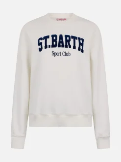 Weißes Damen-Sweatshirt aus Fleece-Baumwolle Stardust