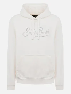 Weißes Damen-Sweatshirt Virginia mit Strasssteinen