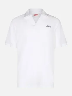 Weißes Herren-Terry-Poloshirt Jeremy