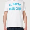 Weißes Herren-T-Shirt aus Baumwolle mit St. Barth Padel Club-Aufdruck