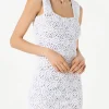 Weißes Häkelkleid für Damen
