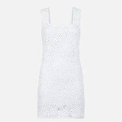 Weißes Häkelkleid für Damen