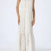 Weißes Neckholderkleid Ida aus Sangallo-Spitze für Damen