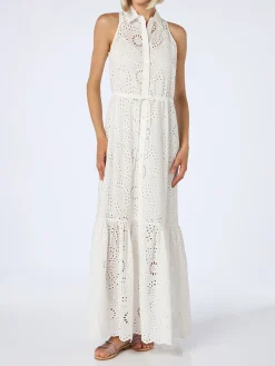 Weißes Neckholderkleid Ida aus Sangallo-Spitze für Damen