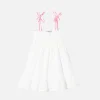 Weißes Sangallo-Kleid für Mädchen