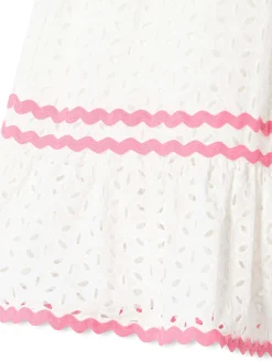 Weißes Sangallo-Kleid für Mädchen