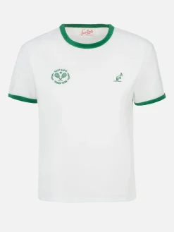 Woan Baumwollfrottee-T-Shirt „Priscilla“ mit Rundhalsausschnitt und Paspelierung | AUSTRALIAN BRAND SPECIAL EDITION