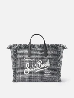 Wollhandtasche Colette mit Prince-of-Wales-Muster und Logo-Stickerei