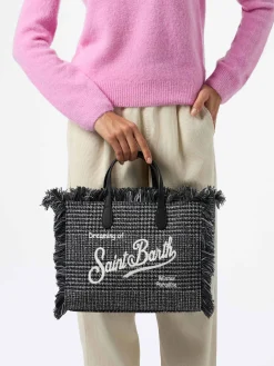 Wollhandtasche Colette mit Prince-of-Wales-Muster und Logo-Stickerei