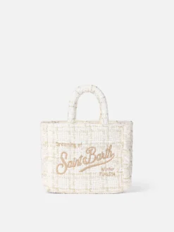 Wollhandtasche Mini Vanity mit weißem Tweedmuster