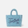 Wollhandtasche Mini Vanity mit hellblauem Tweedmuster