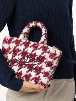 Wollhandtasche „Mini Vanity“ mit großem Hahnentrittmuster