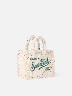 Wollhandtasche Mini Vanity mit weißem Tweedmuster