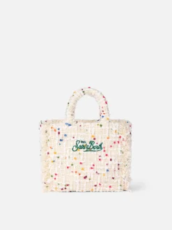 Wollhandtasche Mini Vanity mit weißem Tweedmuster
