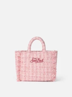 Wollhandtasche Mini Vanity mit rosa Tweedmuster