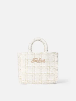 Wollhandtasche Mini Vanity mit weißem Tweedmuster
