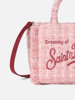 Wollhandtasche Mini Vanity mit rosa Tweedmuster
