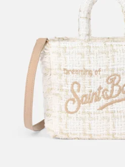 Wollhandtasche Mini Vanity mit weißem Tweedmuster
