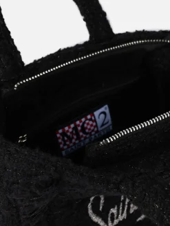 Wollhandtasche Mini Vanity mit schwarzem Tweedmuster
