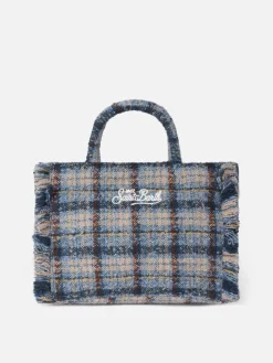 Wollige Handtasche Colette mit Karomuster