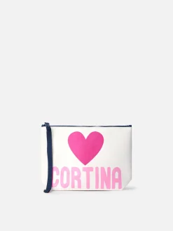 Wollpochette Aline mit Love Cortina-Print