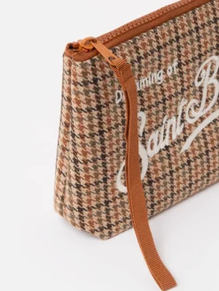 Wollpochette Aline mit Pied-de-Poule-Print
