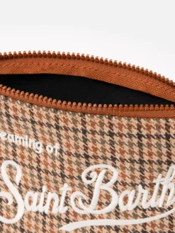 Wollpochette Aline mit Pied-de-Poule-Print