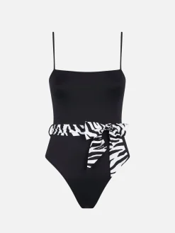 Zebra-Schärpe, schwarz, einteilig oder am Körper